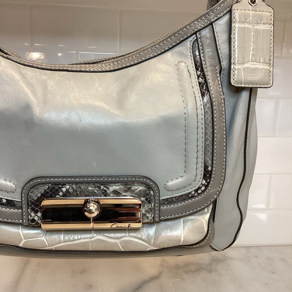 Coach Purse Handbag Leather Kristin Spectator Elevated Alligator Satchel Tote - Picture 4 of 14